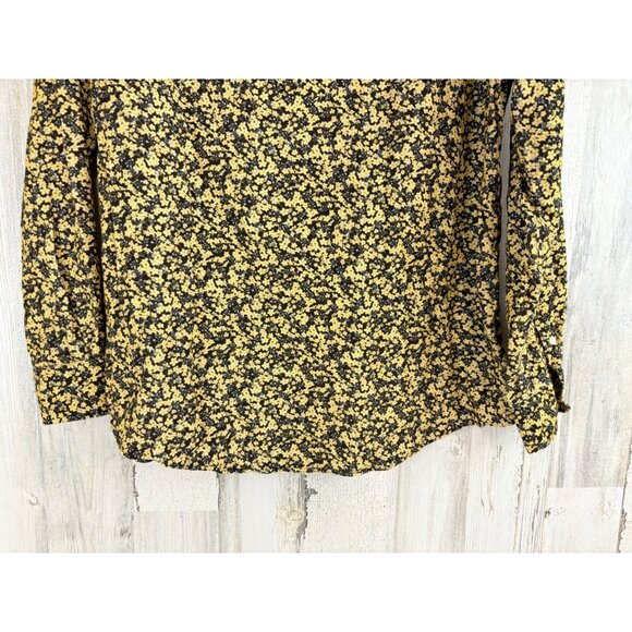 Ann Mashburn Shirt L Corduroy Liberty London Yellow Floral Button Down Popover - Picture 11 of 13